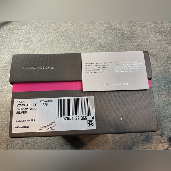 Vince Camuto Charley Silver Metallic Nappa Mary Jane with Bow - Size 8 (NIB) - Picture 14 of 14